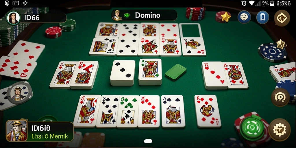 Tampilan antarmuka permainan Domino ID66 yang menarik dan interaktif.