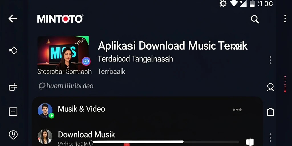 Antarmuka MINTOTO yang memudahkan pengguna untuk Download Musik.
