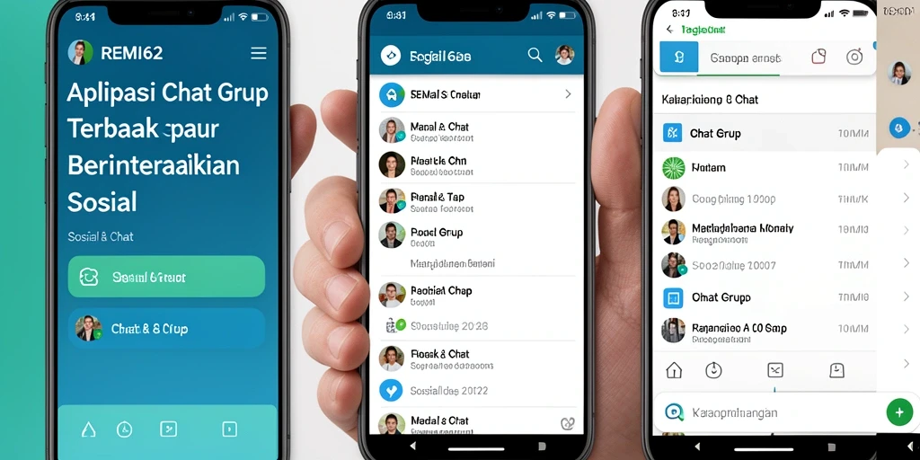 Antarmuka REMI62 yang menarik dengan fungsi Chat Grup yang mudah digunakan.