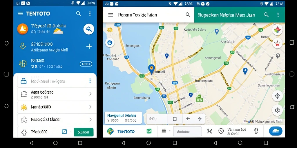 Tampilan antarmuka aplikasi TENTOTO menampilkan peta yang jelas dan informatif.