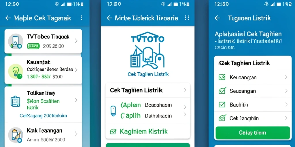 Tampilan antarmuka TVTOTO untuk cek tagihan listrik