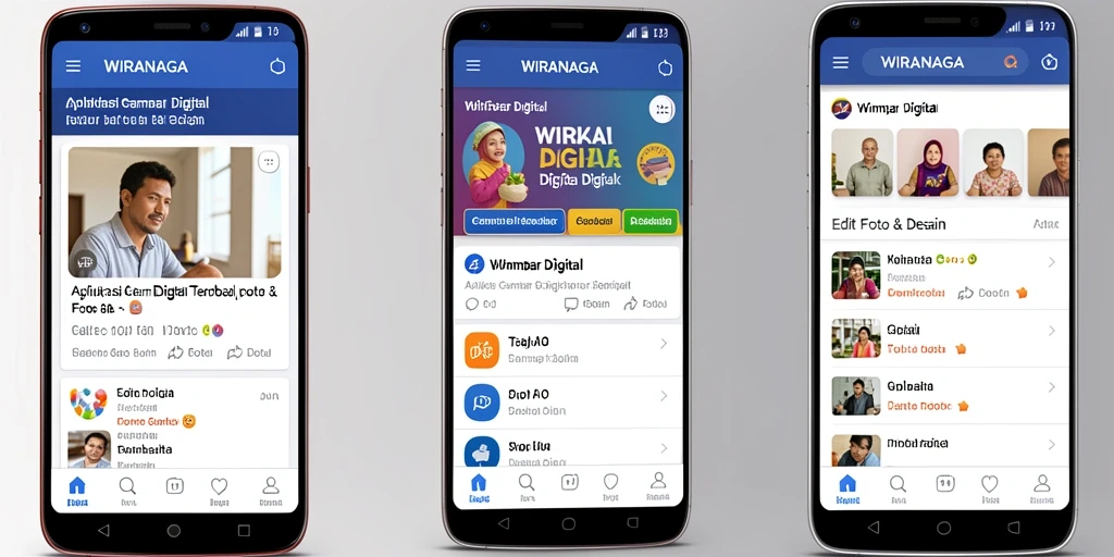 Tampilan antarmuka aplikasi WIRANAGA saat mengedit gambar digital.